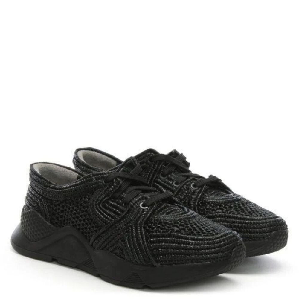 ROBERT CLERGERIE Silvio 02 Black Woven Trainers Sneakers Womens Size 39